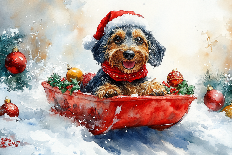 Celebrate the Holidays with Silky Wire-Haired Dachshund Christmas Designs