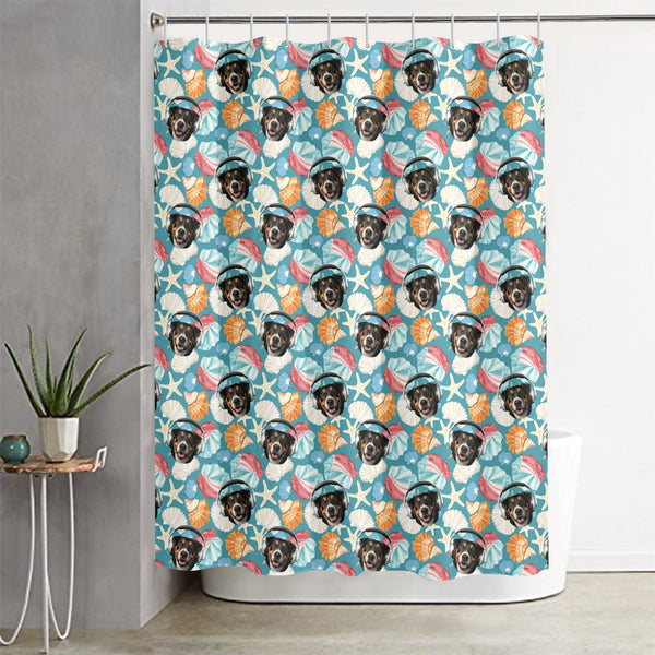 Custom Pet Photo Shower Curtain, Personalized Photo Faces Shower Curtain