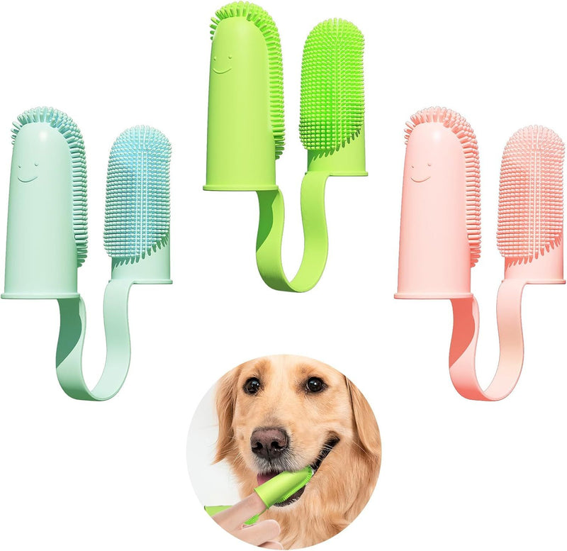 Double Finger Dog Toothbrush – Soft and Gentle Dental Care for Pets