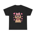 Goldendoodle Valentine's Day Tee with Pink Hearts | Unisex Cotton Shirt