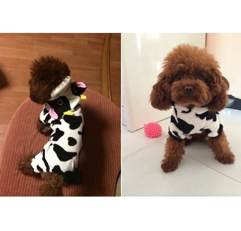 Pet Cow Costume Sweatshirt | Warm Hooded Winter Sweater for Dogs and Cats