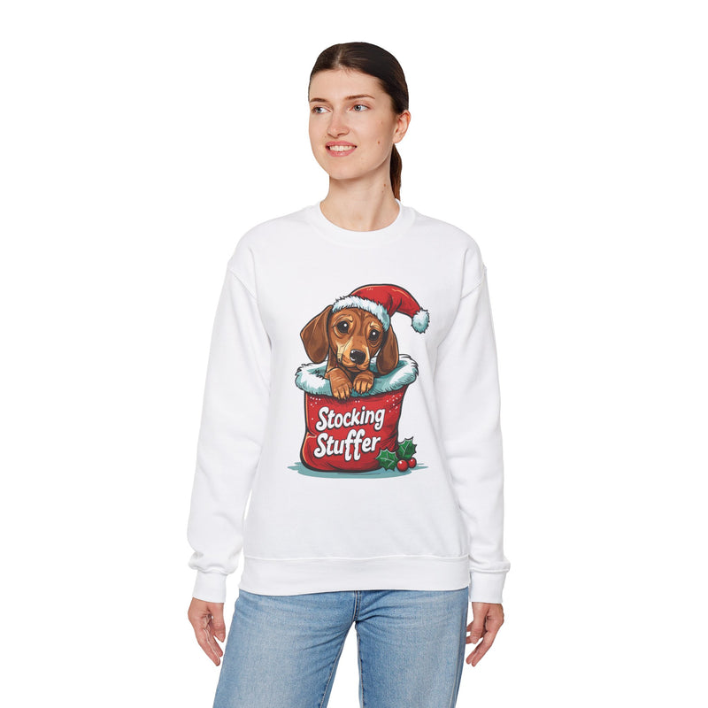 Dachshund Christmas Stocking Unisex Crewneck Sweatshirt – Stocking Stuffer