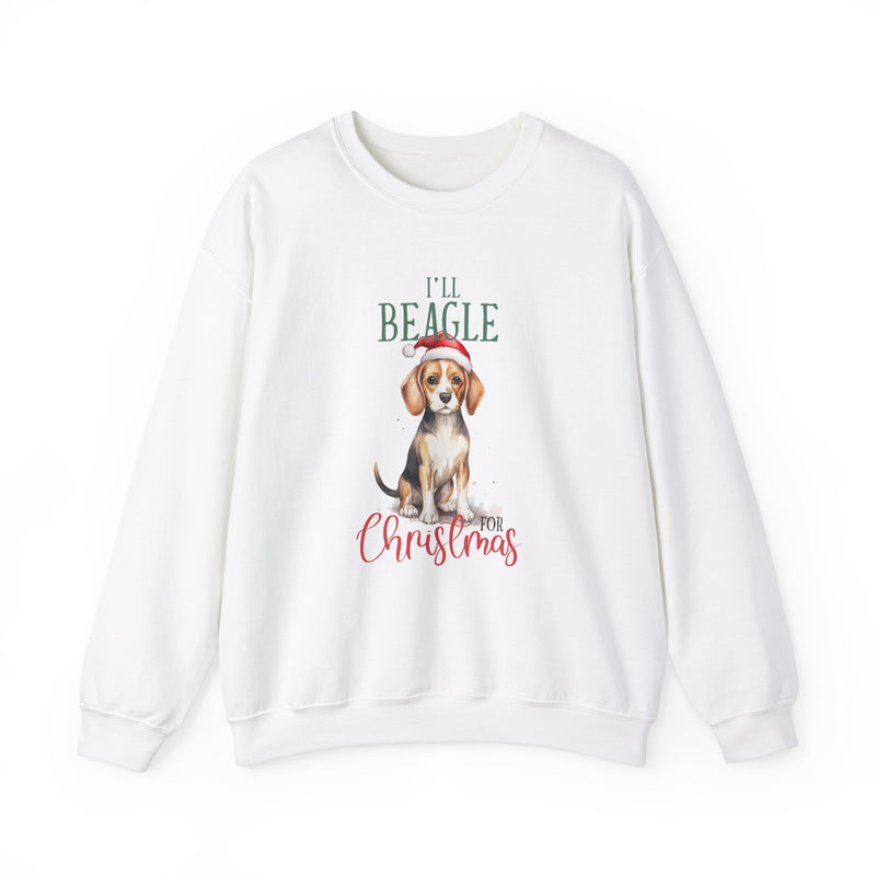 I'll Beagle for Christmas Sweatshirt - Funny Dog Lover Holiday Apparel | Unisex Cozy Christmas Sweatshirt Gift for Beagle Owners Heavy Blend™