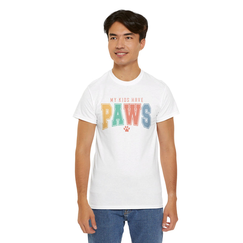 My Kids Have Paws Unisex Heavy Cotton Tee