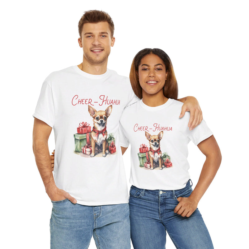 Chihuahua Christmas Unisex Heavy Cotton Tee | Chihuahua Dog Christmas Gift