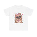 Chihuahua with Pink Hearts Valentine's Day Unisex Heavy Cotton Shirt