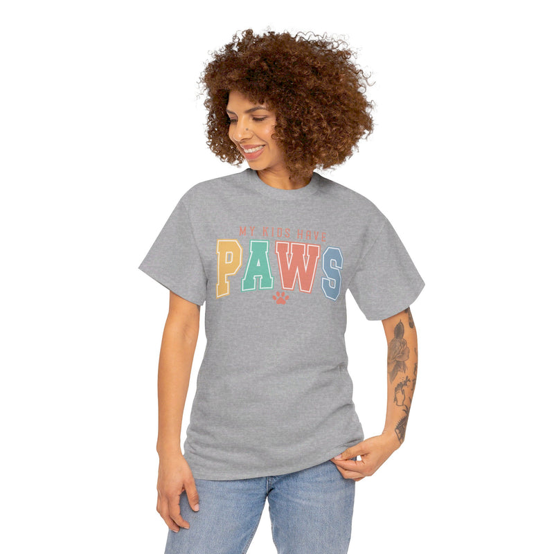 My Kids Have Paws Unisex Heavy Cotton Tee