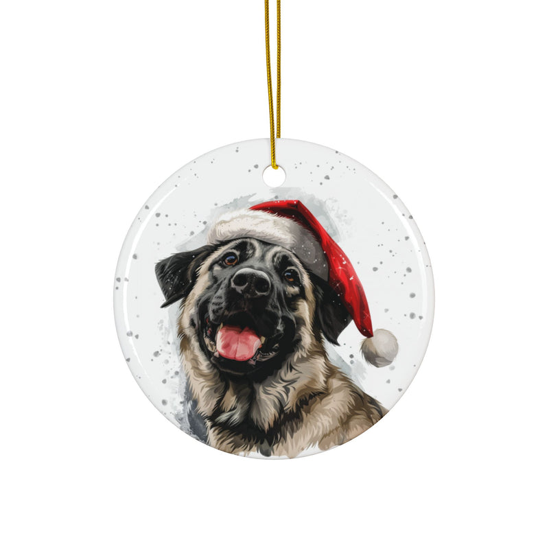 Anatolian Shepherd Round Ceramic Christmas Ornament