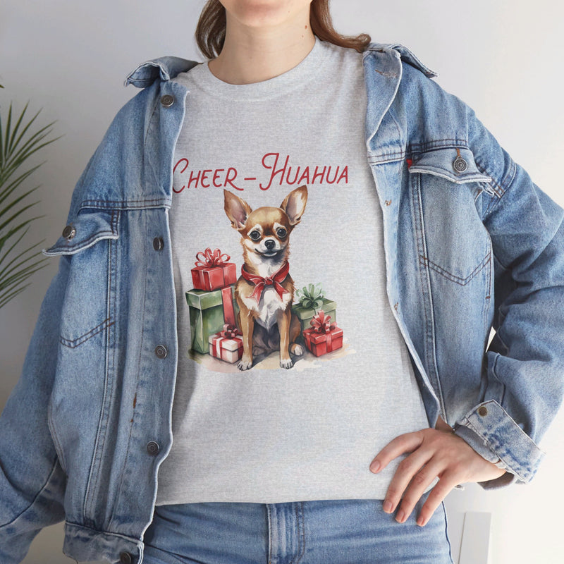 Chihuahua Christmas Unisex Heavy Cotton Tee | Chihuahua Dog Christmas Gift