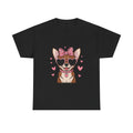 Chihuahua with Pink Hearts Valentine's Day Unisex Heavy Cotton Tee