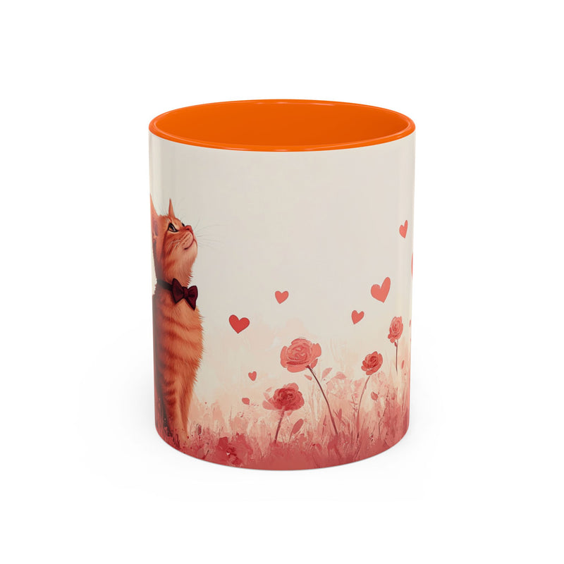 Abyssinian Valentine's Day Cat Accent Coffee Mug (11, 15oz)