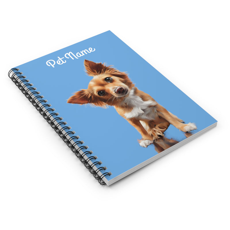 Personalized Pet Portrait Spiral Notebook - Ruled Line