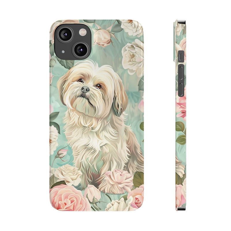 Havanese with Flowers Slim iPhone Cases