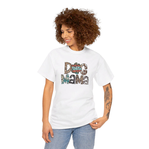 Dog Mama Unisex Heavy Cotton Tee | Dog Mama Paw Print Shirt