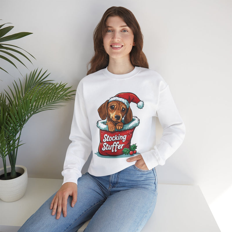 Dachshund Christmas Stocking Unisex Crewneck Sweatshirt – Stocking Stuffer