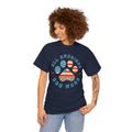 All American Dog Mama Heavy Cotton Tee | American Flag Paw Print Dog Mama Shirt