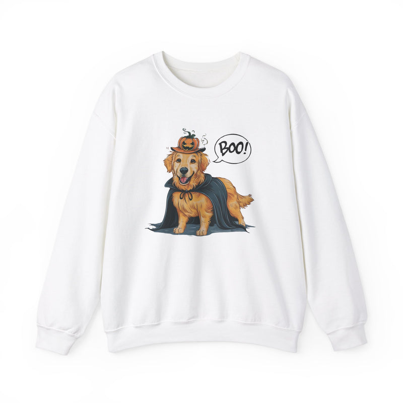 Golden Retriever Halloween Sweatshirt – Cute Dog with Boo Text