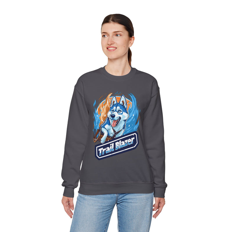 Trail Blazer Siberian Husky Unisex Crewneck Sweatshirt – Sled Dog Design