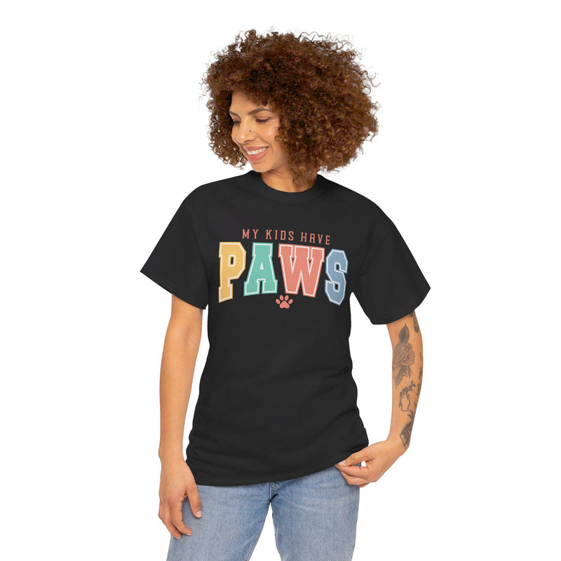 My Kids Have Paws Unisex Heavy Cotton Tee