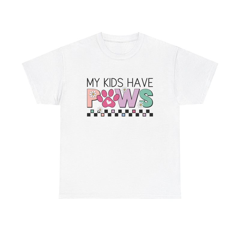 My Kids Have Paws Unisex Heavy Cotton T-shirt, Dog Mom Shirt, Dog Dad Gifts