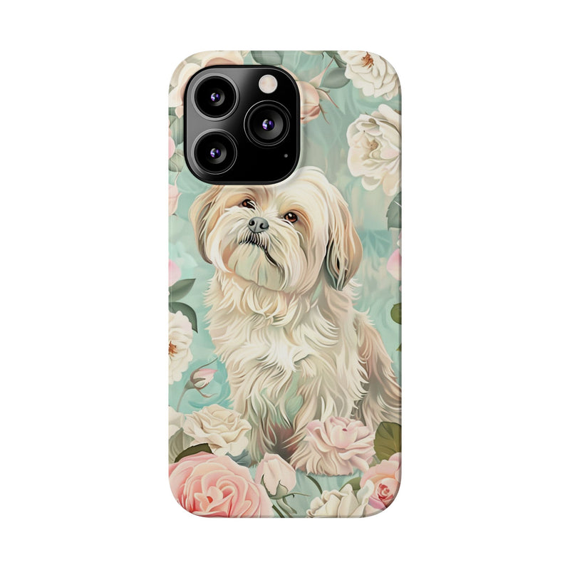 Havanese with Flowers Slim iPhone Cases