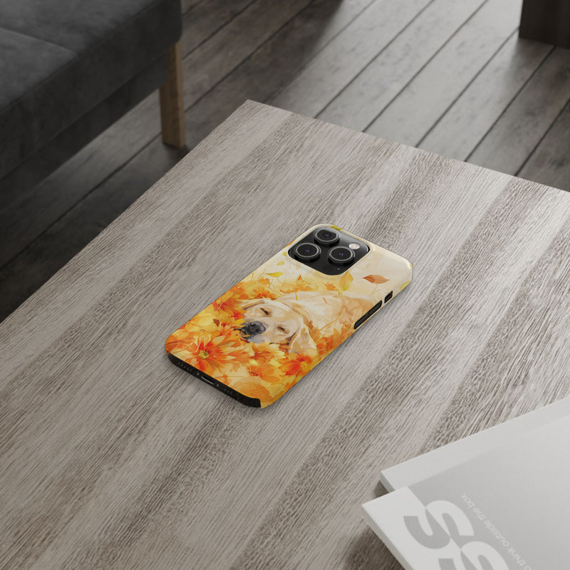 Labrador with Flowers Slim Phone Cases