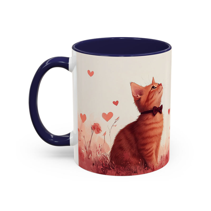 Abyssinian Valentine's Day Cat Accent Coffee Mug (11, 15oz)