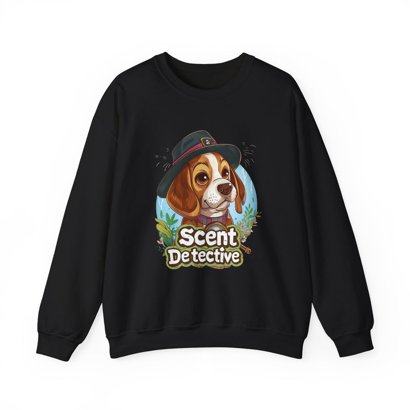 Scent Detective Beagle Unisex Crewneck Sweatshirt – Dog in Detective Hat