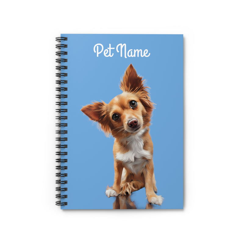 Personalized Pet Portrait Spiral Notebook - Ruled Line