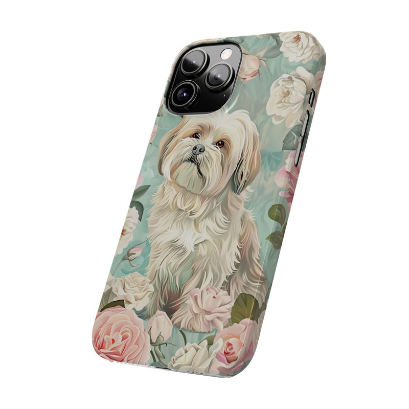 Havanese with Flowers Slim iPhone Cases