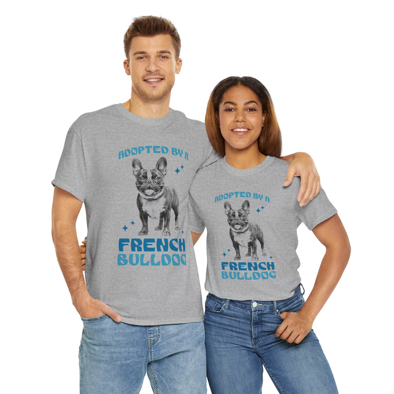 Adopted By A French Bulldog Unisex Heavy Cotton Tee