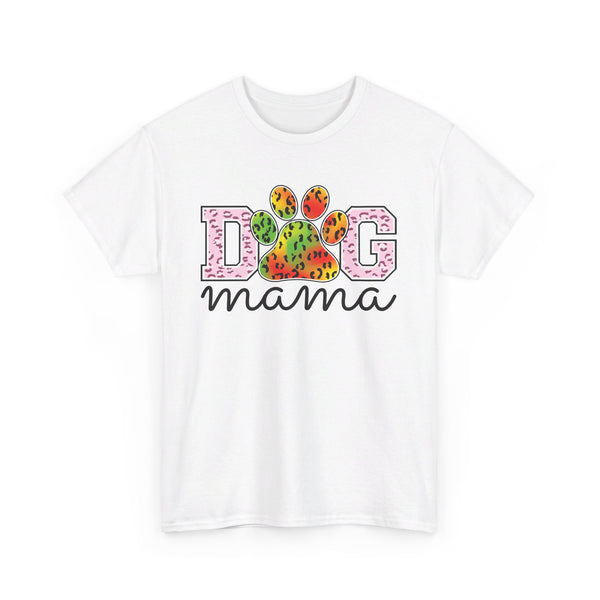 Dog Mama Unisex Heavy Cotton Tee | Dog Paw Print Tshirt