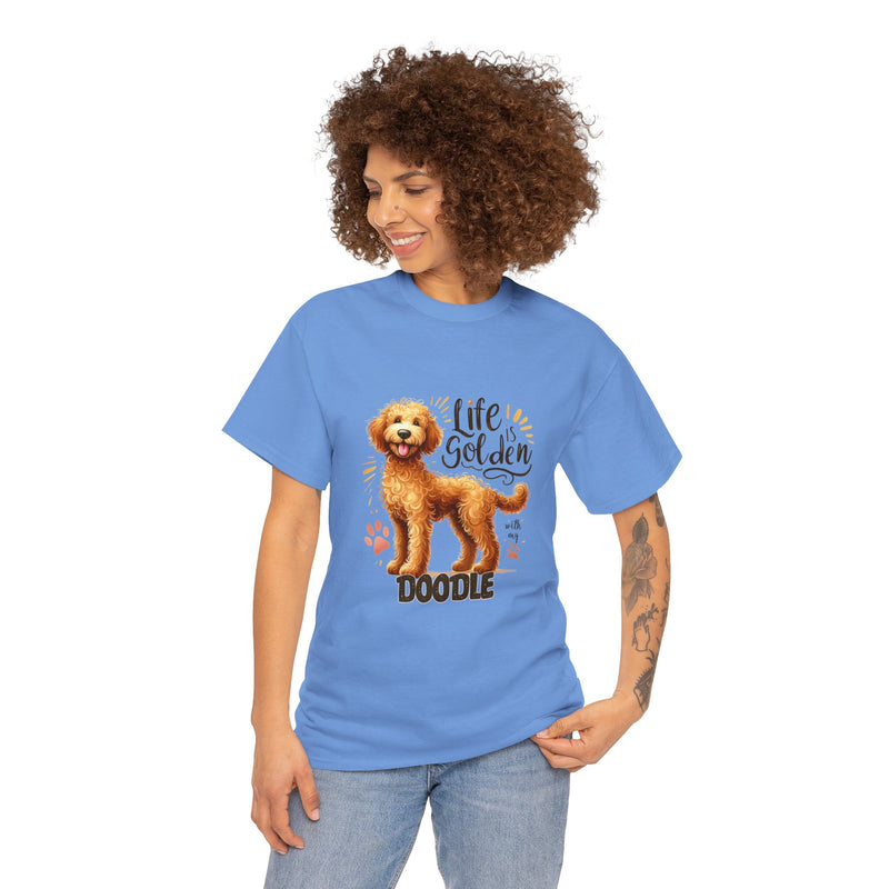 Life is Golden with My Doodle Unisex Heavy Cotton Tee