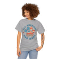 All American Dog Mama Heavy Cotton Tee | American Flag Paw Print Dog Mama Shirt