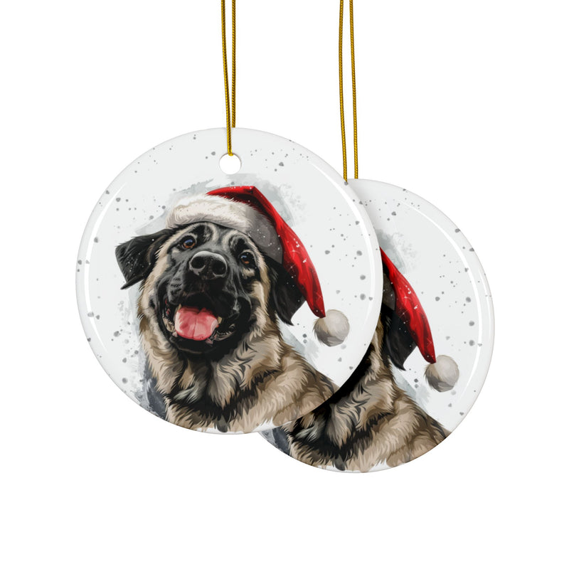 Anatolian Shepherd Round Ceramic Christmas Ornament