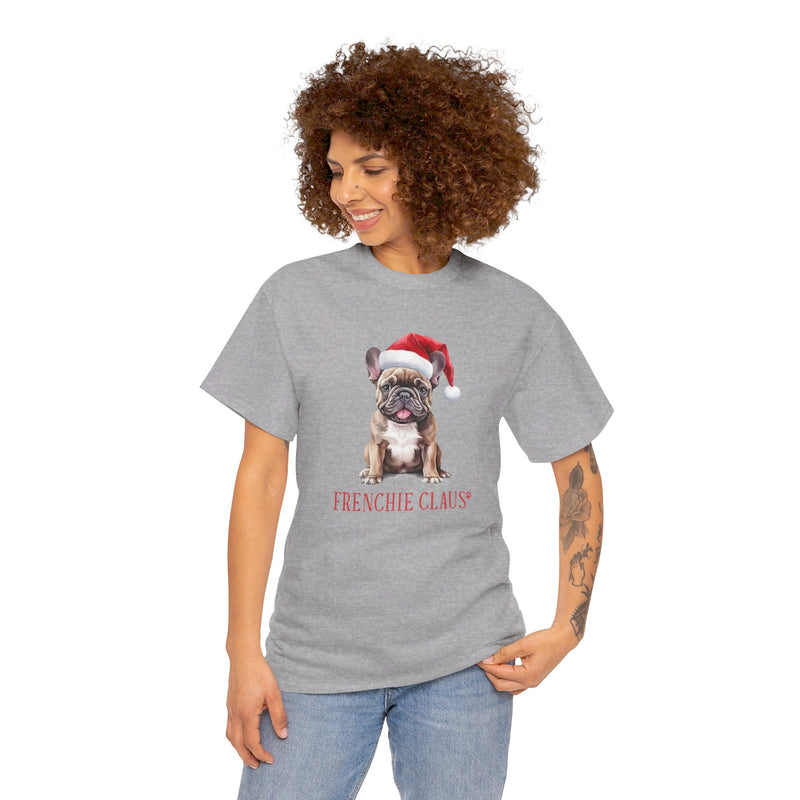 Frenchie Claus French Bulldog Christmas Unisex Heavy Cotton Tee | French Bulldog Christmas Gifts