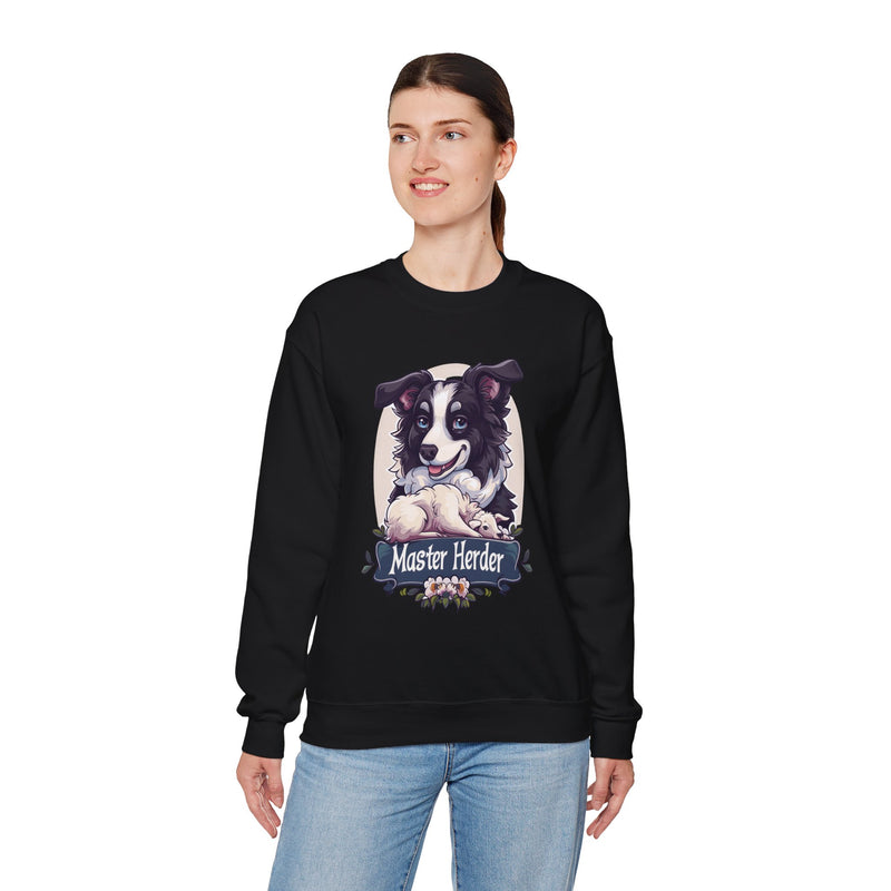 Master Herder Border Collie Unisex Crewneck Sweatshirt – Herding Sheep Design