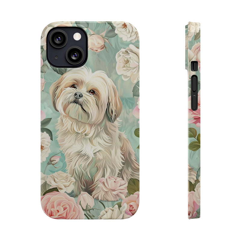 Havanese with Flowers Slim iPhone Cases