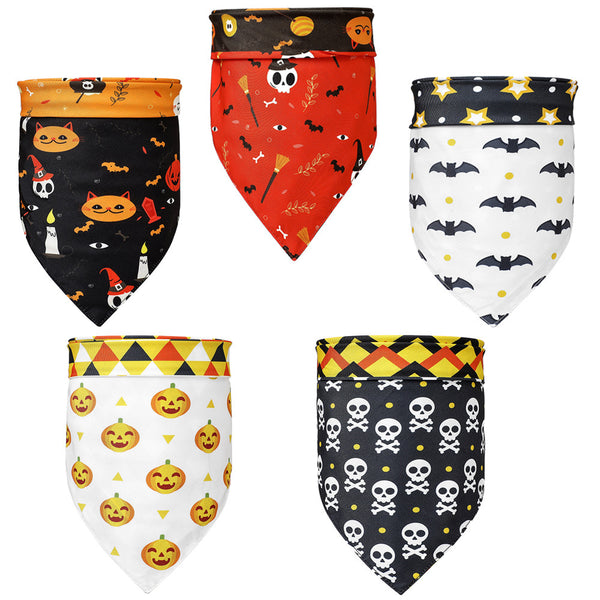 Halloween Pumpkin Bat Dog Scarf Bib