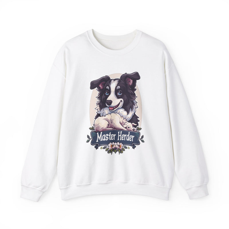 Master Herder Border Collie Unisex Crewneck Sweatshirt – Herding Sheep Design