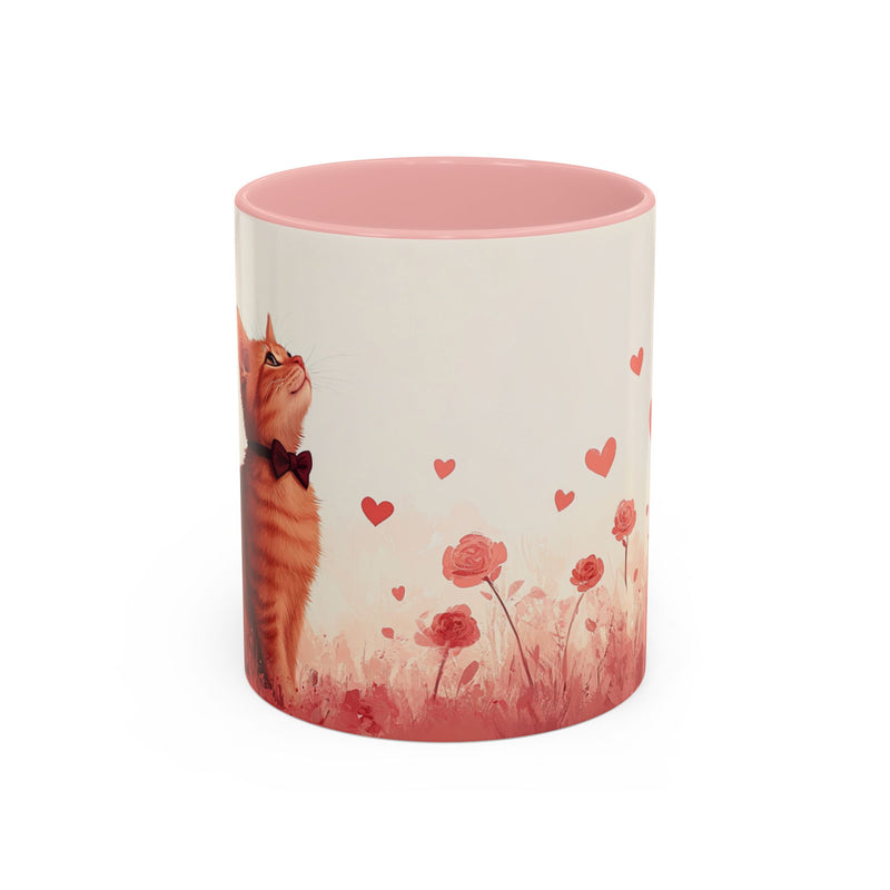 Abyssinian Valentine's Day Cat Accent Coffee Mug (11, 15oz)