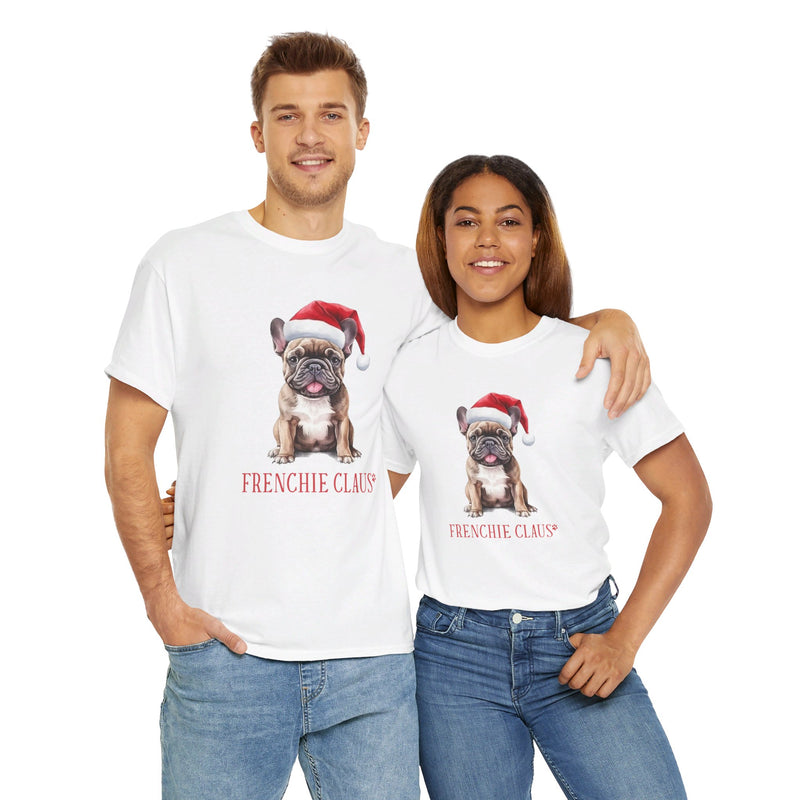 Frenchie Claus French Bulldog Christmas Unisex Heavy Cotton Tee | French Bulldog Christmas Gifts