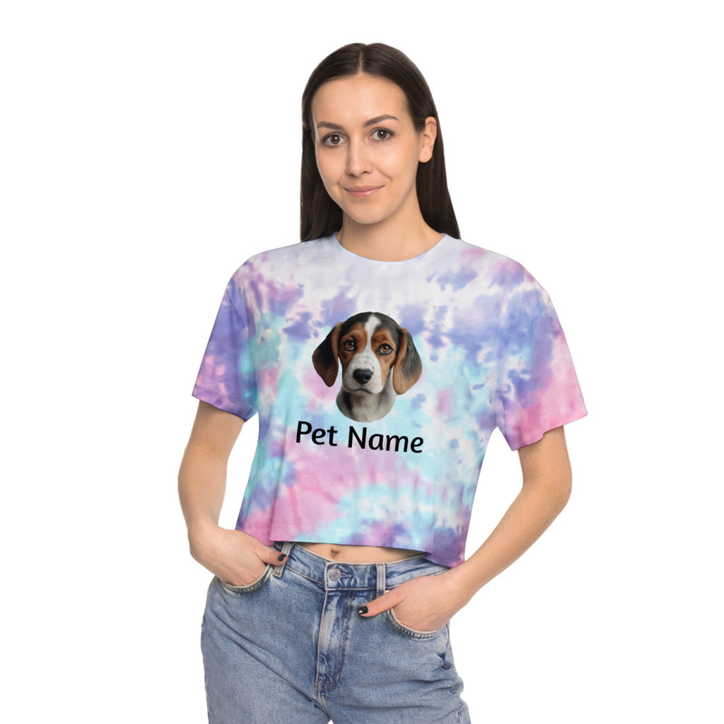 Personalized Tie-Dye Crop Tee with Pet Portrait