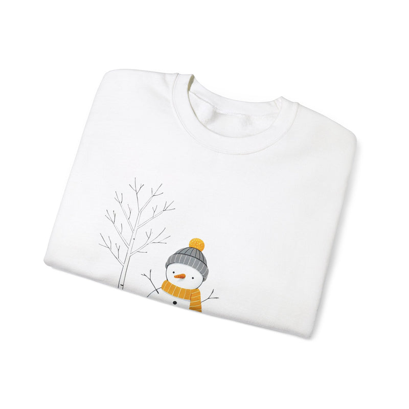 Minimalist Snowman & Dog Unisex Heavy Blend™ Crewneck Sweatshirt Sweatshirt