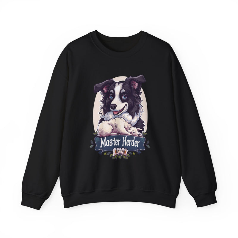 Master Herder Border Collie Unisex Crewneck Sweatshirt – Herding Sheep Design