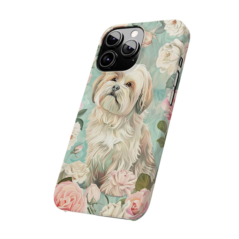 Havanese with Flowers Slim iPhone Cases