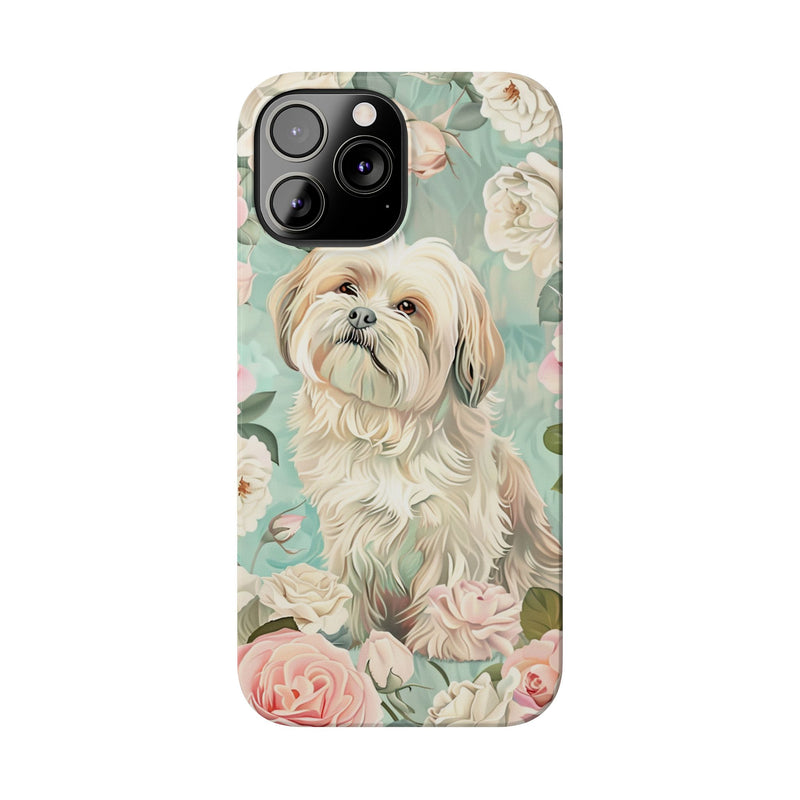 Havanese with Flowers Slim iPhone Cases