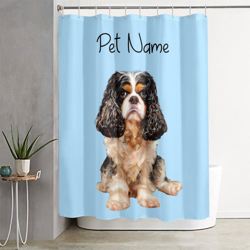 Custom Pet Photo Portrait Shower Curtain, Personalized Photo Shower Curtain