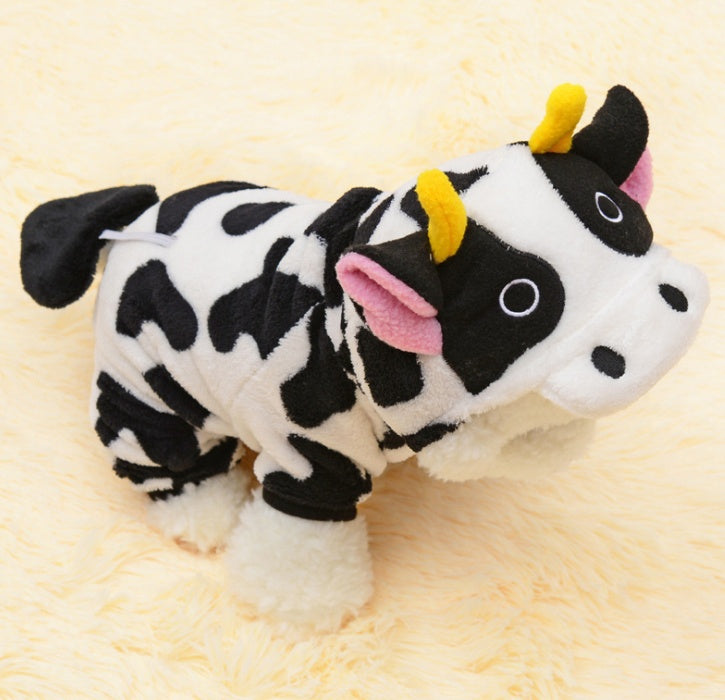 Pet Cow Costume Sweatshirt | Warm Hooded Winter Sweater for Dogs and Cats