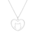 Cat Heart Necklace - Elegant & Whimsical Jewelry for Cat Lovers